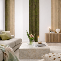 pannello acustico decorativo in rovere e lichene verde natura